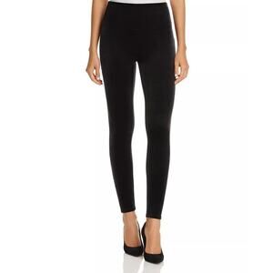 SPANX Black High-Waist Velvet Leggings Size Medium (runs small)